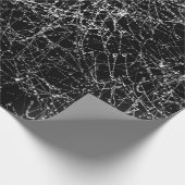 Papier Cadeau Black & Silvery Spider Webs Chic Halloween Party (Coin)