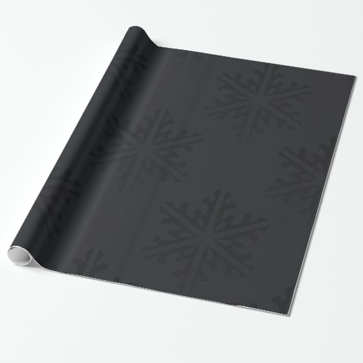 Papier Cadeau Black Snowflakes Noël Chic et tendance (Déroulé)