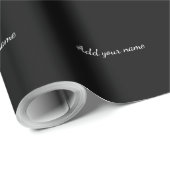 Papier Cadeau Black solid add name text here throw pillo (Coin rond)