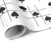 Papier Cadeau Black Spades Tac Toe Thunder_Cove (Coin rond)