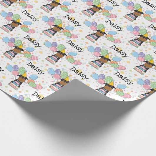 Papier Cadeau Black Tan Brussels Griffon Chien fête d'anniversai (Coin)