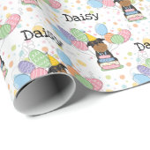 Papier Cadeau Black Tan Brussels Griffon Chien fête d'anniversai (Coin rond)