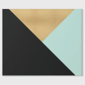 Papier Cadeau Black Tiffany Mint Aqua Black Gold Pastel Geometry (Plat)