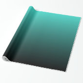 Papier Cadeau Black Turquoise Ombre (Déroulé)