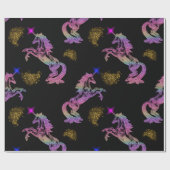 Papier Cadeau Black Unicorn Magie (Plat)