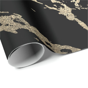 Papier Cadeau Black VIP Foxier Marbre d'or Shiny Glam