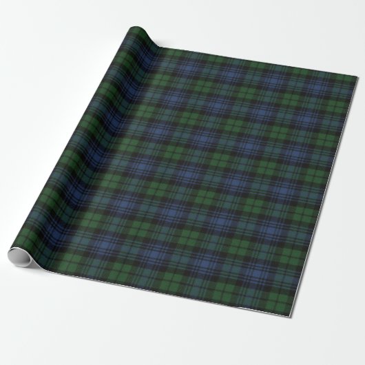 Papier Cadeau Black Watch Tartan écossais antique (Déroulé)