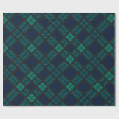 Papier Cadeau Black Watch Tartan Plaid Classic Blue Green (Plat)