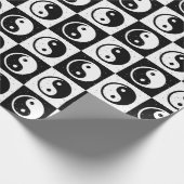 Papier Cadeau Black White À damiers Ying-yang Zen Block Imprimer (Coin)