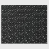 Papier Cadeau Black White Fête de neige (Plat)
