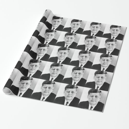 Papier Cadeau Black & White Jack JFK John F. Kennedy Président (Déroulé)