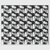 Papier Cadeau Black & white lion pop art (Plat)