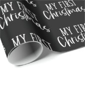 Papier Cadeau Black & White moderne Mon premier cadeau de Noël (Coin rond)