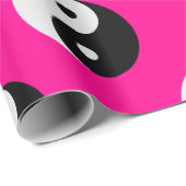 Papier Cadeau black white pink yang (Coin rond)