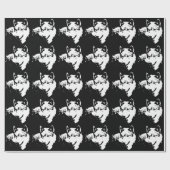 Papier Cadeau Black & White Pop Art Grey Wolf (Plat)
