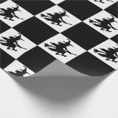 Papier Cadeau Black Witches Checkered Wrapping Paper (Coin)
