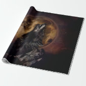 Papier Cadeau Black Wolf Howling (Déroulé)