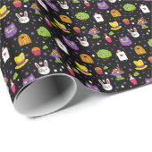 Papier Cadeau Black Wonderland (Coin rond)