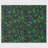 Papier Cadeau Blackberry sur gris foncé (Plat)