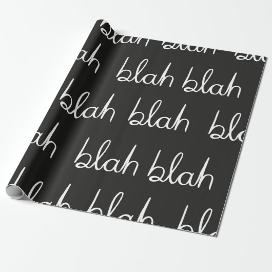 Papier Cadeau Blah bla motif sans couture.  (Déroulé)