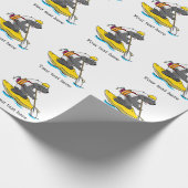 Papier Cadeau Blaireau de miel eau blanche kayak (Coin)