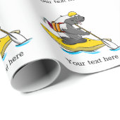 Papier Cadeau Blaireau de miel eau blanche kayak (Coin rond)