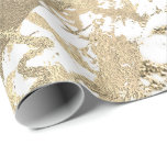 Papier Cadeau Blanc Abstrait Foxier Or Marbre brillant Metallic<br><div class="desc">Minimalisme et élégance selon les tendances actuelles de décoration intérieure. Pour de nombreuses Occasions Glam de luxe florenceK design</div>