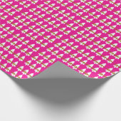 Papier Cadeau Blanc Arbres de Noël Envelopper le papier rose cha (Coin)
