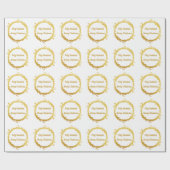 Papier Cadeau Blanc bilingue Golden Feliz Navidad Christmas (Plat)