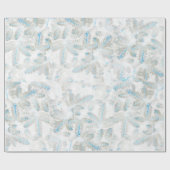 Papier Cadeau Blanc Bleu Gris de Noël Fir Arbre Imprimer Envelop (Plat)