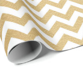 Papier Cadeau Blanc classique Chevron Zig Zag (Coin rond)