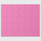 Papier Cadeau Blanc de Paisley sur le papier d'emballage rose (Plat)