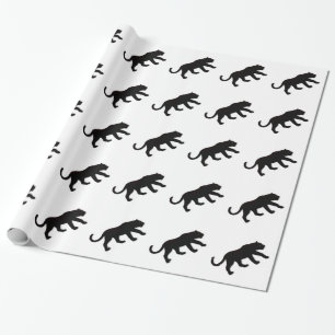 Papier Cadeau Blanc de panthère noire