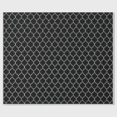 Papier Cadeau Blanc de Quatrefoil de Marocain sur le papier (Plat)
