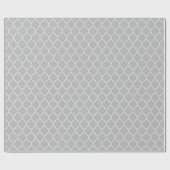 Papier Cadeau Blanc de Quatrefoil de Marocain sur le papier (Plat)