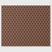 Papier Cadeau Blanc de Quatrefoil de Marocain sur le papier (Plat)