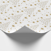 Papier Cadeau Blanc doré Élégant Noël simple (Coin)