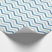 Papier Cadeau Blanc et bleu Turquoise Chevron (Coin)
