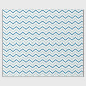 Papier Cadeau Blanc et bleu Turquoise Chevron (Plat)