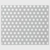 Papier Cadeau Blanc et clair2 Gris Moyen Poka Mariage (Plat)