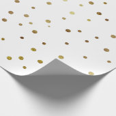 Papier Cadeau Blanc et confettis de fête mignons d'or de Faux (Coin)
