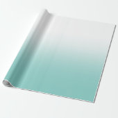Papier Cadeau Blanc et dégradé de sarcelle (Déroulé)