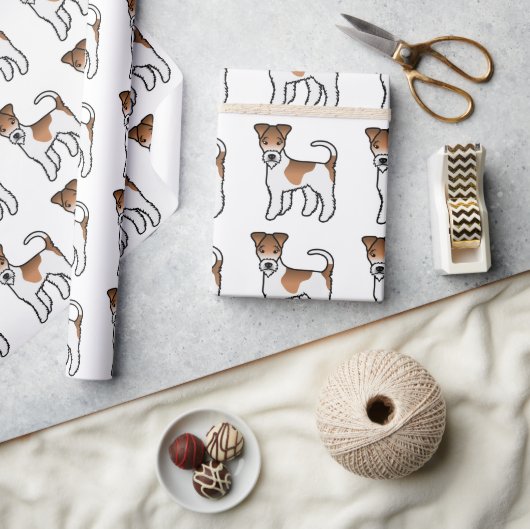 Papier Cadeau Blanc Et Fil Tan Fox Terrier Meilleur Chien Motif (Artisanat)