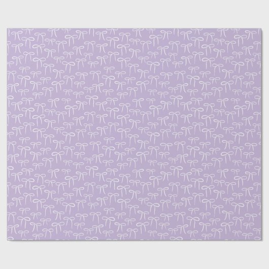 Papier Cadeau Blanc et Lilac Purple Simple Bows Motif (Plat)