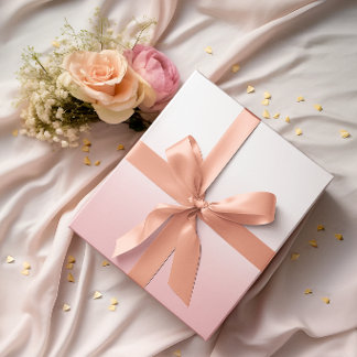 Papier Cadeau Blanc et ombré rose corail