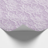 Papier Cadeau Blanc et texture de dentelle de lavande (Coin)