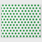 Papier Cadeau Blanc et vert clair Polka Point Noël (Plat)