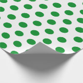 Papier Cadeau Blanc et vert clair Polka Point Noël (Coin)