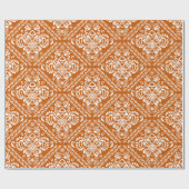 Papier Cadeau Blanc & Halloween orange Floral Damques Motif (Plat)