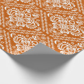 Papier Cadeau Blanc & Halloween orange Floral Damques Motif (Coin)